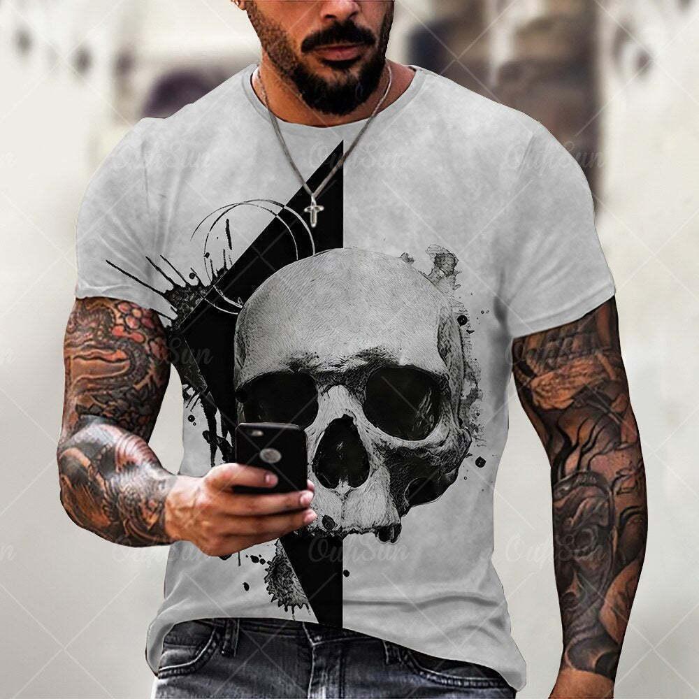 Hombre  Camiseta Estampado Calavera  | Camisetas Camisetas Camisetas