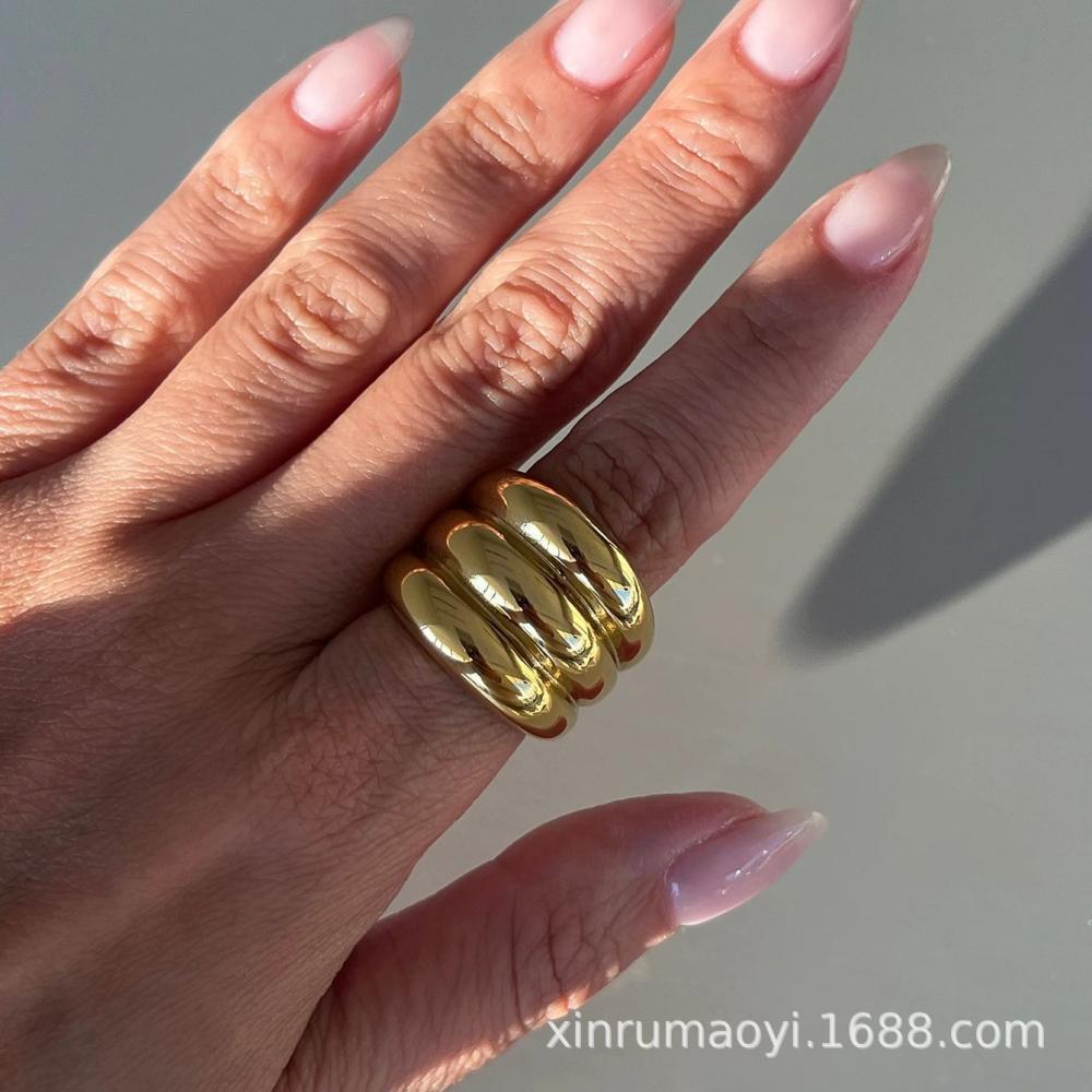 Mujer  Anillo Dune Acero Baño Oro  | Bisutería Accesorios Bisutería