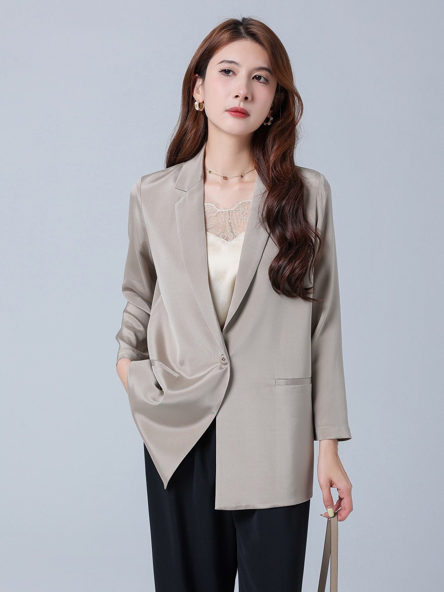 Mujer  Blazer Fluida Con Manga Larga  | Chaquetas Y Cazadoras Chaquetas Y Cazadoras Chaquetas Y Cazadoras