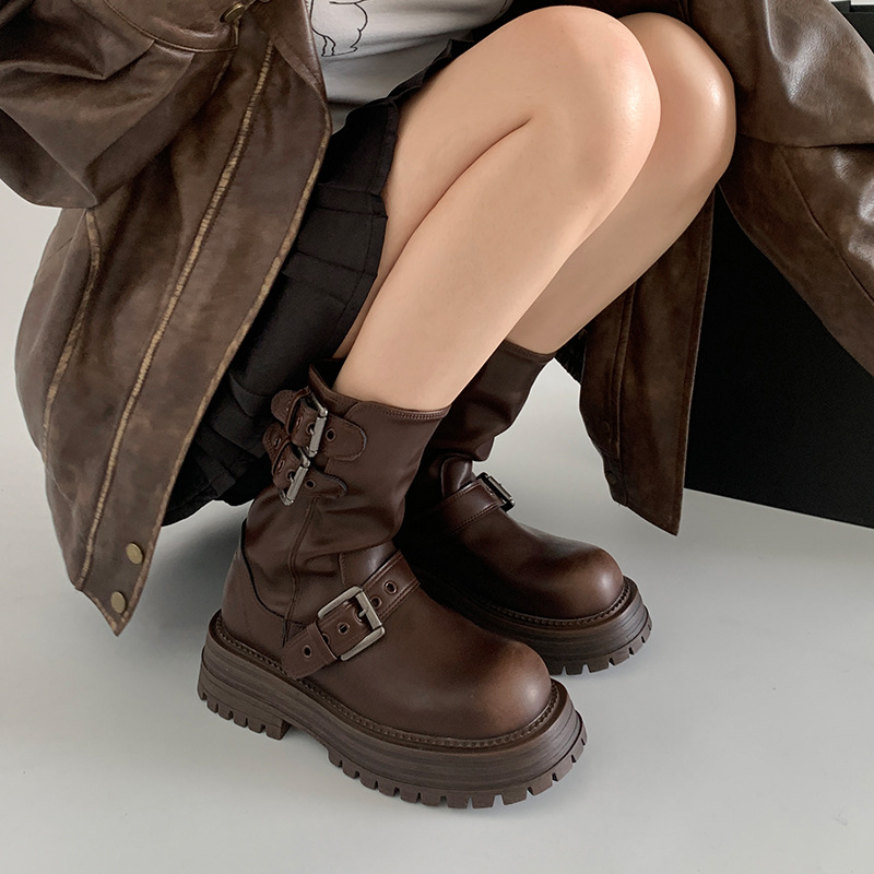 Mujer  Bota Hebillas Plataforma Moda  | Botas Botas Botas