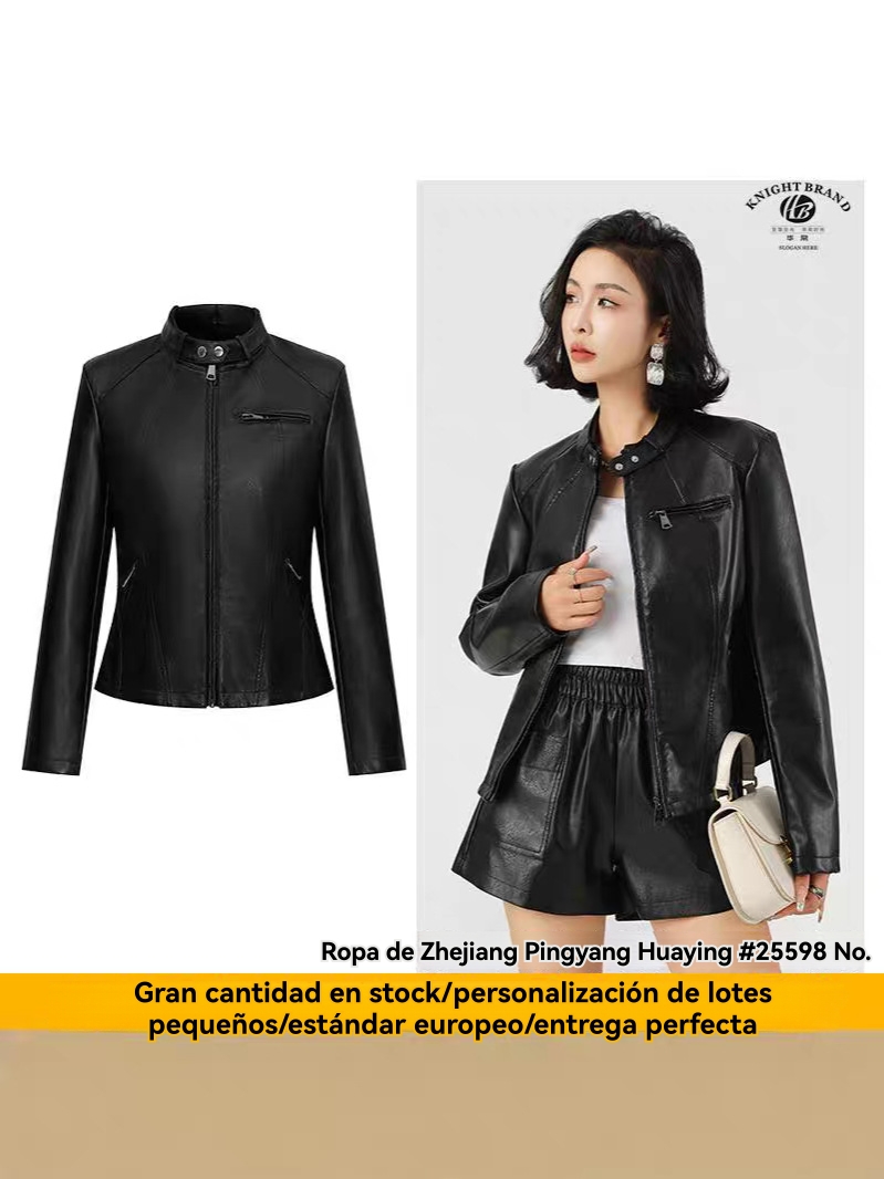 Mujer  Cazadora Estilo Biker De Polipiel  | Chaquetas Y Cazadoras Chaquetas Y Cazadoras Chaquetas Y Cazadoras